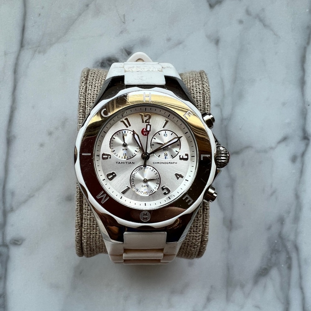 Michele Tahitian Jelly Bean Watch in White